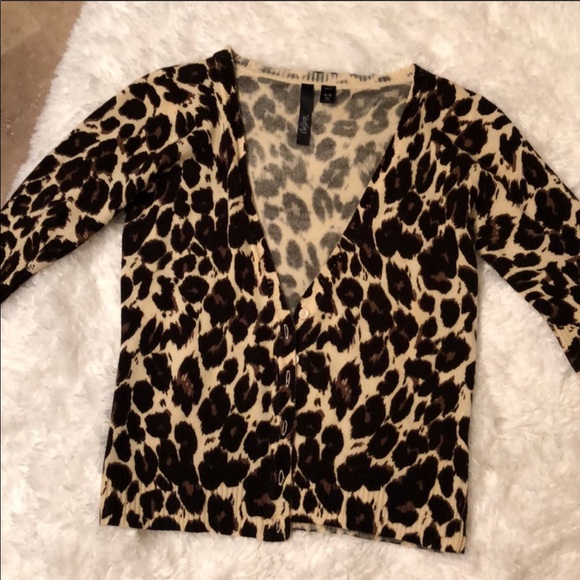 Sweaters - Leopard print cardigan sweater